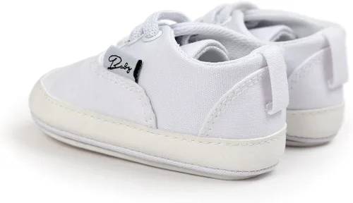 Miniatura 7 de Tenis de lona unisex para bebés, niños y niñas, suela de goma suave, tobillo alto, zapatos de cuna para niños pequeños
