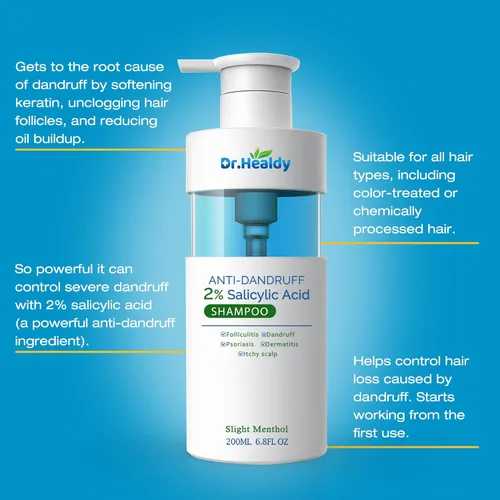 Miniatura 9 de Dr.Healdy juego de champú y acondicionador anticaspa - 2% de ácido salicílico, detiene la descamación y la picazón del cuero cabelludo – Sin sulfato