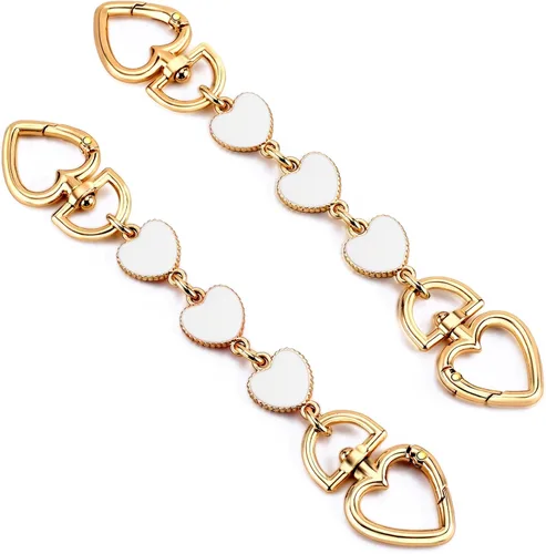 Miniatura 28 de 2 unidades extensoras de bolsa de cadena de corazón y luna, extensores de correa para bolso, cadena de oro, correa de repuesto para monedero