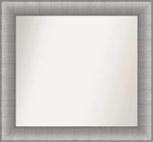 Miniatura 511 de Amanti Art Espejo de baño plateado para sobre fregadero, 28 x 47 pulgadas, espejo rectangular de plata imperial, marco de madera tradicional de gran