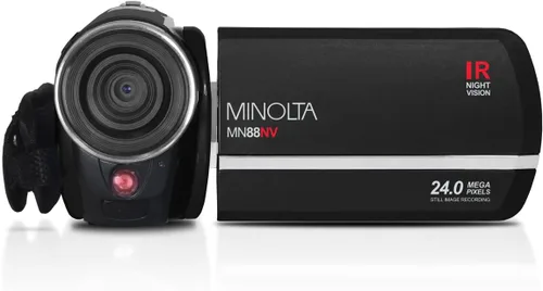 Miniatura 2 de Minolta Videocámara - Video Full HD de 1080p, fotos de 24 MP, visión nocturna con sensor IR, zoom 16X, estabilización antivibración, pantalla táctil