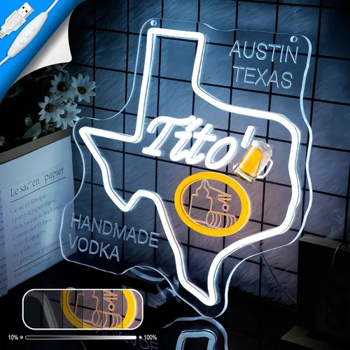 Miniatura 3 de Letrero de neón de vodka hecho a mano para decoración de pared, barra de cerveza, acrílico, alimentado por USB, decoración de pared, letrero