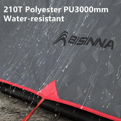 Miniatura 4 de BISINNA Tienda de campaña ligera de 3 estaciones para 2/2.5/3 personas, tienda de campaña impermeable UPF40+ con ventilación de doble capa, fácil