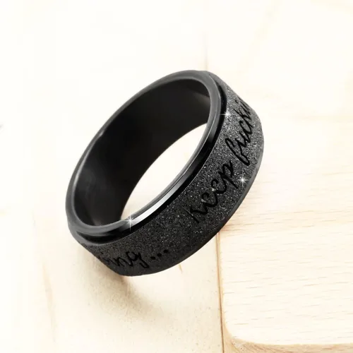 Miniatura 5 de Anillo antiestrés de titanio, de acero inoxidable para la ansiedad, tamaño 6-12, ancho 6 mm, 5 colores, para mujeres y hombres oro rosa, arco iris
