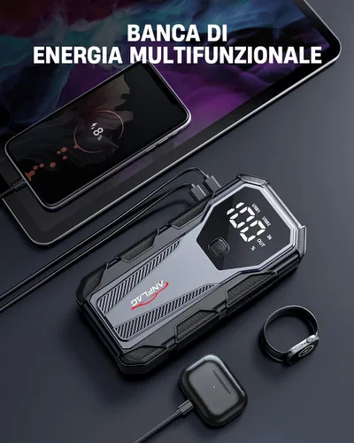 Miniatura 6 de Batería de arranque de coche 7000A de 12 V, caja de salto portátil de 21800 mAh para todos los motores de gasolina y diésel de 10L, cables de puente