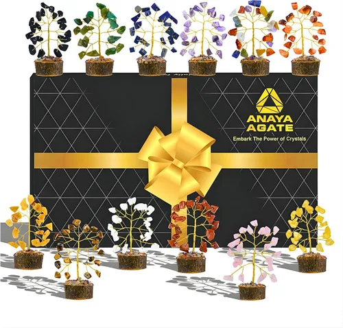 Miniatura 17 de Árbol de la vida de 7 chakras de cristal ANAYA AGATE – Árboles Bonsái de piedras preciosas curativas hechas a mano para decoración del hogar