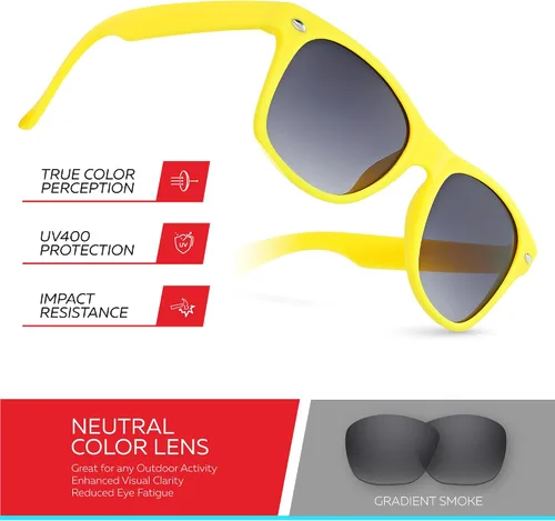 Miniatura 3 de Retro Rewind Lentes de sol para niños y niñas de 3 a 12 años, inastillables, UV400, lentes de sol para niños pequeños