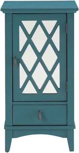 Miniatura 4 de Acme Mesa decorativa de madera Ceara con cajón de almacenamiento y puerta de cristal en color verde azulado