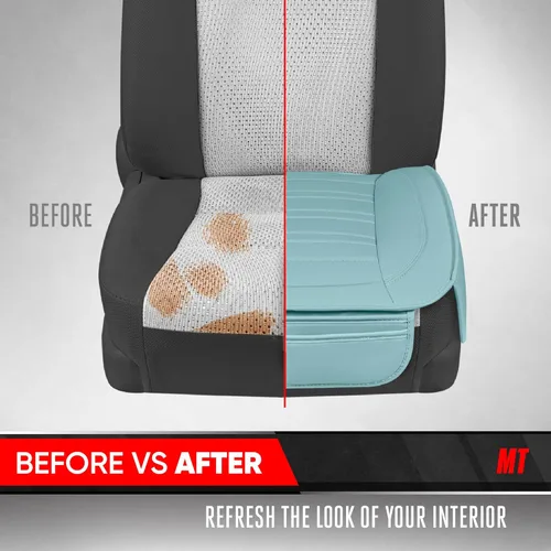 Miniatura 6 de Motor Trend Fundas de asiento para automóviles, camiones, SUV, paquete de 2 fundas de asiento de automóvil acolchadas de piel sintética color menta