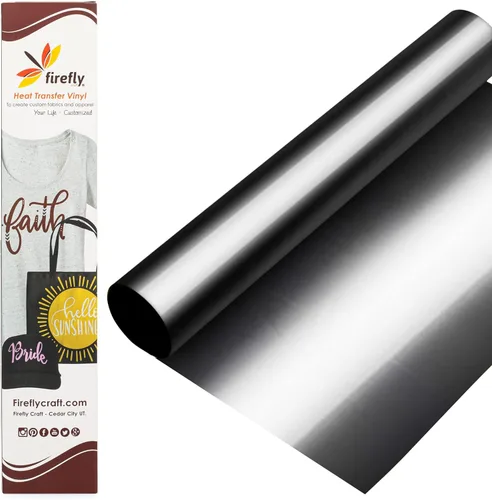 Miniatura 95 de Firefly Craft - Lámina de vinilo elástico para transferencia de calor, HTV metálico, para planchar para usar con Cricut y Silhouette, para prensa
