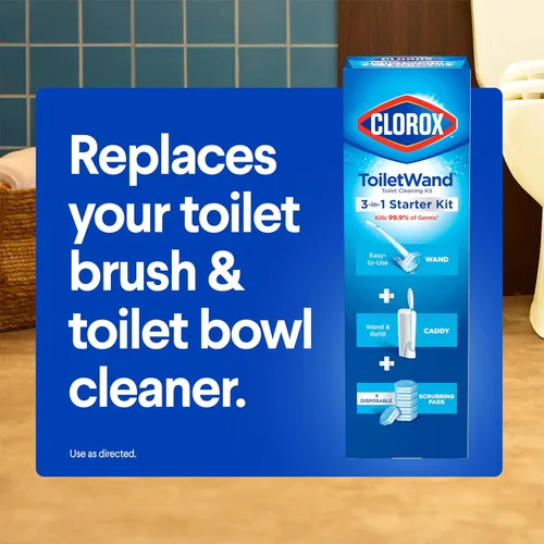 Miniatura 8 de Clorox ToiletWand Limpiador de taza de inodoro - Cepillo de inodoro, estuche de almacenamiento y 16 cabezales de repuesto desinfectantes
