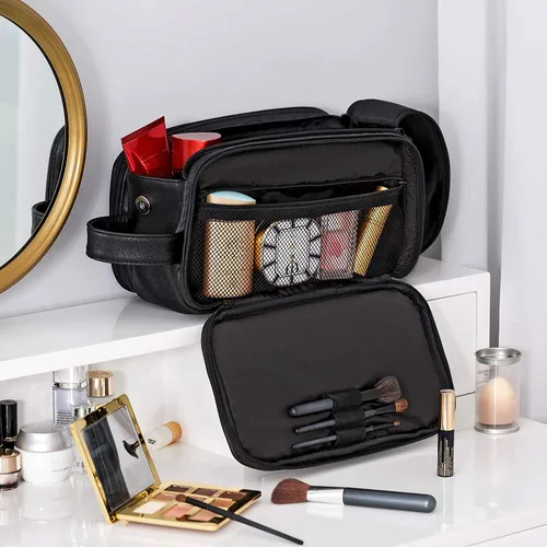 Miniatura 9 de Elviros - Bolsa de aseo de viaje para hombre, gran kit de afeitado Dopp resistente al agua, organizador de artículos de baño, bolsas cosméticas