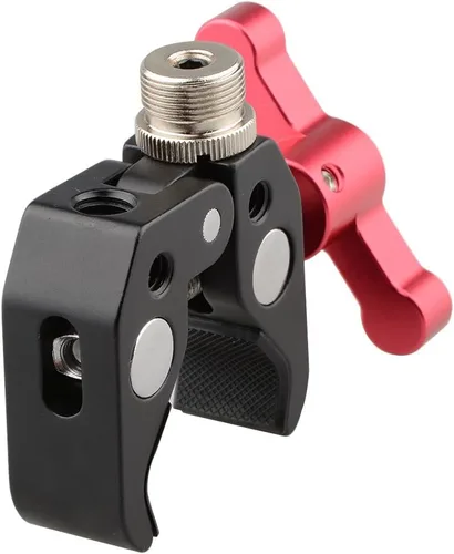 Miniatura 8 de CAMVATE Super Clamp - 1673 - Pinza de alicates de cangrejo con tornillo de conversión de 1/4 a 5/8 pulgadas (mango en T rojo)