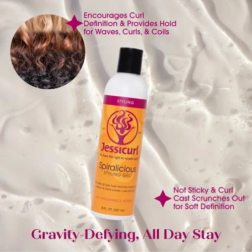 Miniatura 3 de Jessicurl, Spiralicious Gel, Lavanda Cítrica, 8 onzas líquidas, gel definidor de rizos para cabello rizado y control del encrespamiento, para todo
