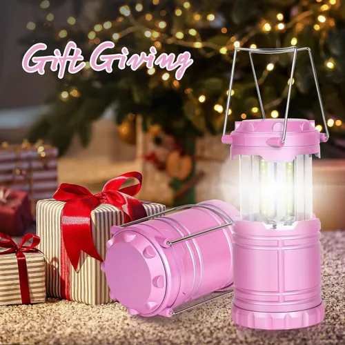 Miniatura 6 de Linternas LED rosa de camping, luces de camping portátiles, lámparas con asa para exteriores, luces esenciales de emergencia para cortes de energía
