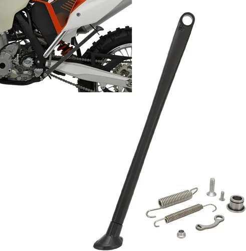 JFG RACING Dirt Bike Kickstand lateral soporte forja aluminio con resortes para XC XCW XCF EXC EXCF 150 200 250 300 350 400 450 500 505 530 Negro