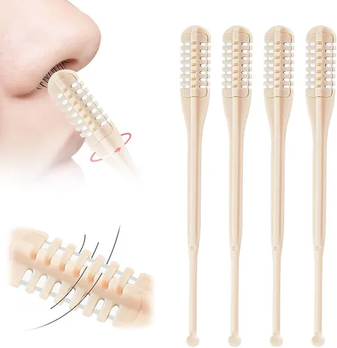 Miniatura 10 de Cortador de pelo nasal 2 en 1, herramienta de eliminación de vello de fosa nasal de doble cabeza, recortador de vello manual portátil para nariz