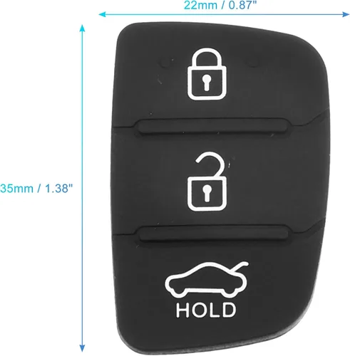 Miniatura 8 de X AUTOHAUX 3 botón coche remoto Fob caso inserto de goma almohadilla teclado reemplazo para Hyundai