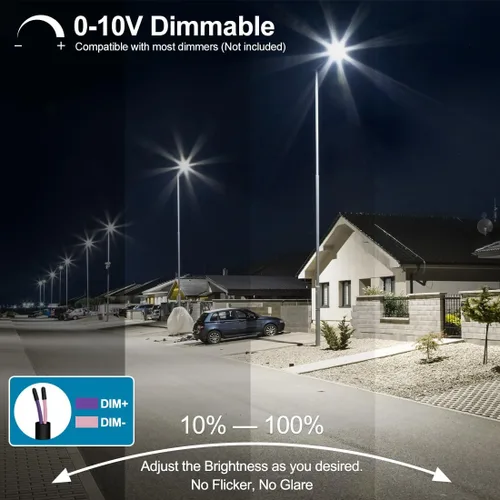 Miniatura 7 de Luz LED de estacionamiento de 300 W con fotocélula del atardecer al amanecer, luces LED de poste para exteriores con zapatillas, 45000 lm, 150 lm/W
