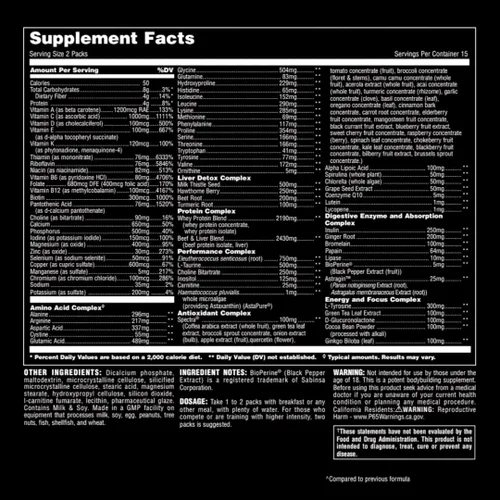 Miniatura 4 de Animal Pak - Multivitamínico conveniente para hombres y mujeres, paquete diario todo en uno de vitaminas y suplementos - Zinc, vitaminas C, B, D