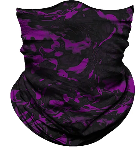Obacle Máscara Facial Sin Costuras Rave Bandana Hombres Mujeres para Protección contra Polvo Sol Viento Negro Puro Púrpura