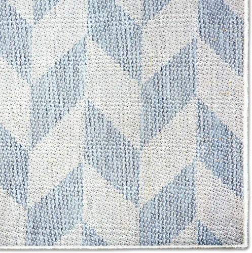 Miniatura 7 de Nicole Miller New York Patio Country Calla - Alfombra contemporánea de espiga para pasillo de interiores y exteriores, azul/gris, 1 pie y 9 pulgadas