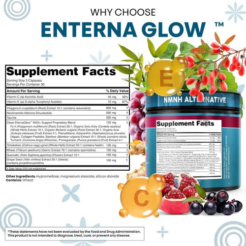 Miniatura 5 de Suplemento NAD Limpio Resveratrol NAD+ Liposomal Espididina Fisetina Germen de Trigo Quercetina Extracto de Semilla de Uva Gotu Kola Berberina