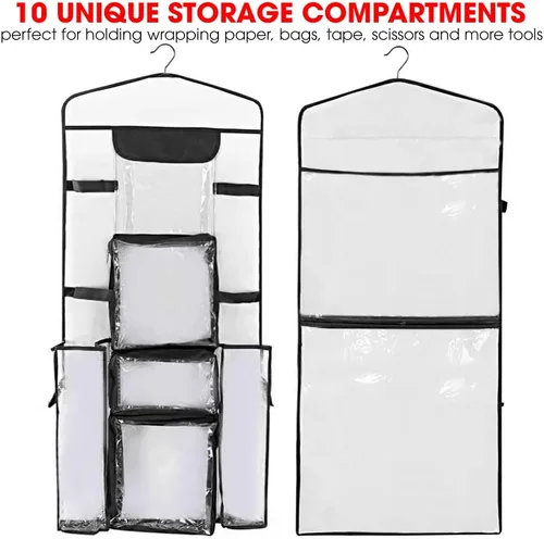 Miniatura 5 de Almacenamiento de papel de regalo para colgar sobre la puerta, organizador de papel de regalo, bolsas de regalo, lazos de cinta y accesorios de 40 x