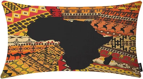 Miniatura 23 de EKOBLA Fundas de almohada decorativas de lino con textura retro abstracta, azul, cian, rojo, amarillo, para cama, sofá, rectangular, rectangular, 12