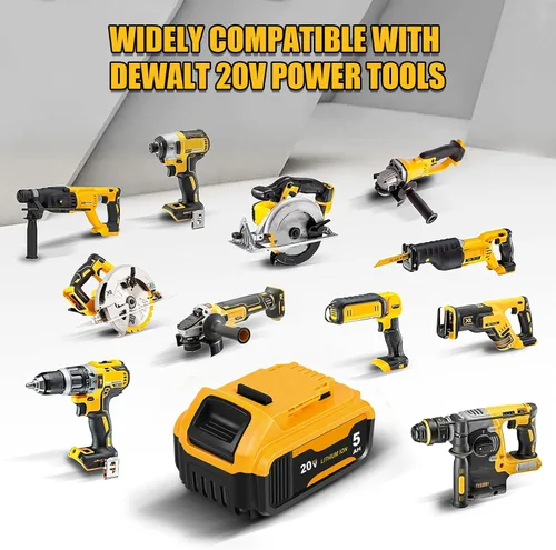 Miniatura 3 de TOMAPEX Paquete mejorado de 4 baterías de 20v máx. con USB de repuesto para batería Dewalt de 5.0Ah con estación de cargador de batería DCB104