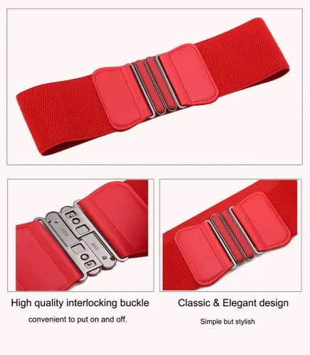 Miniatura 9 de VOCHIC Cinturón de vestir elástico ancho de talla grande para mujer, cintura elástica