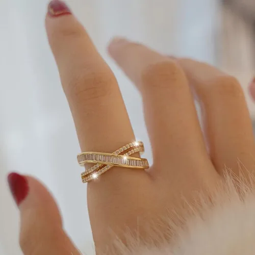 Miniatura 5 de Anillo de cóctel - EternityRings para mujer, anillo de boda de diamante, anillos de compromiso, regalos de cumpleaños de Navidad