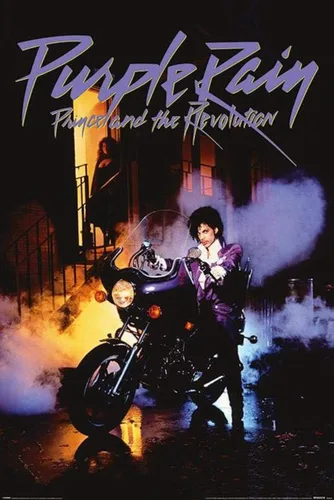 BUY ART FOR LESS Póster de arte musical de Prince con licencia oficial de Purple Rain 1984, 36 x 24 pulgadas, impresión decorativa, papel para