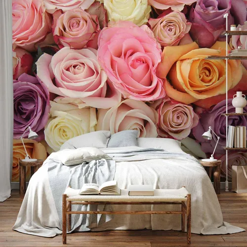 Miniatura 5 de artgeist Mural de pared con rosas de 138 x 106 pulgadas, papel tapiz no tejido de forro polar para decoración de pared, impresión fotográfica, #05