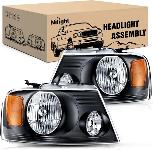 Miniatura 9 de Nilight - Conjunto de faros delanteros para Ford F150 F-150 2004-2008, 2006-2008 Lincoln Mark LT, faro LED DRL, carcasa cromada Carcasa