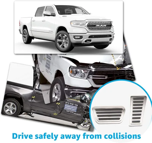 Miniatura 4 de Motrobe Fundas de pedal para Dodge Ram 1500 2019-2026, accesorios antideslizantes, aleación de aluminio, freno de gas, acelerador de combustible