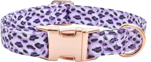 Miniatura 10 de Collar de perro con hebilla de metal, duradero y ajustable, suave para perros pequeños, medianos y grandes 03-flor5