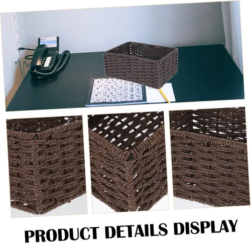 Miniatura 4 de STOBAZA Cesta de almacenamiento de mesa multifuncional Soporte de almacenamiento tejido decorativo para sala de estar