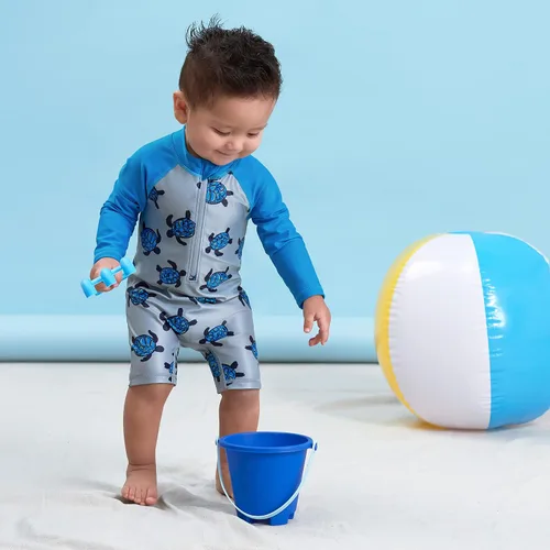 Miniatura 6 de Gerber Traje de baño de manga larga de una pieza con protección solar para niños pequeños