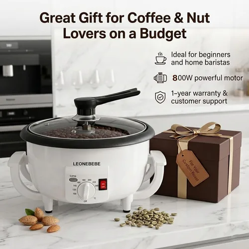 Miniatura 7 de Casa Máquina tostadora de granos de café para principiantes Máquina de asado de castañas de anacardo de cacahuete eléctrico de nueces de cacahuete