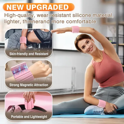Miniatura 2 de Pesas de muñeca, pesas de tobillo para mujeres y hombres, pesas magnéticas ajustables de silicona, intensidad de entrenamiento para gimnasio