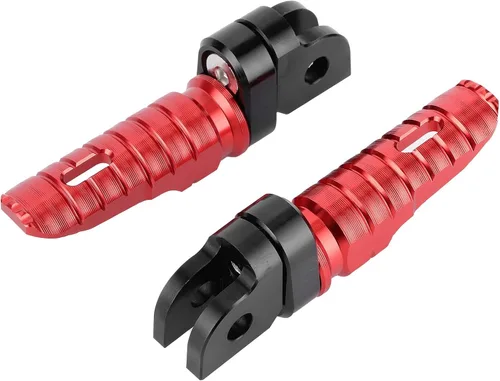 Miniatura 9 de Soportes de clavija de pie, reposapiés delantero izquierdo y derecho, pares para Yamaha MT‑03 MT‑25 MT‑07 MT‑09 R3 XJ6 (rojo)