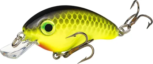 Miniatura 2 de Strike King Señuelo de pesca Bitsy Pond Minnow Crankbait, 3/32 oz, irresistible para los peces Chartreuse con espalda negra