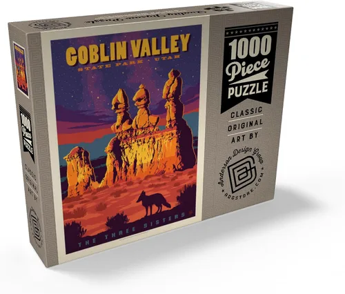 Miniatura 2 de MyPuzzle Goblin Valley State Park, Utah, Póster Vintage, rompecabezas prémium de 1000 piezas para adultos
