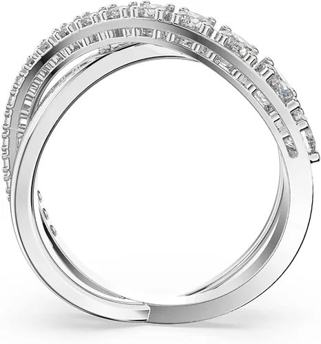 Miniatura 4 de SWAROVSKI Colección de joyas de anillos de cristal giratorio, acabado en tono rodio