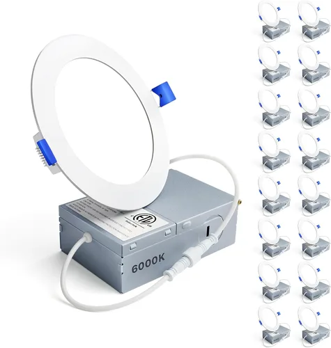 Miniatura 18 de Ensenior 16 Pack 3 Inch LED Recessed Ceiling Light, Dimmable, 2700K-5000K 5CCT, 500LM 6W 120V, High Brightness Canless Wafer Downlight - ETL&FCC&IC