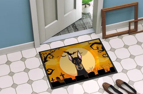 Miniatura 4 de Caroline's Treasures BB1803JMAT - Tapete de Halloween Doberman de 24 x 36 pulgadas, tapete para puerta delantera, para interiores y exteriores