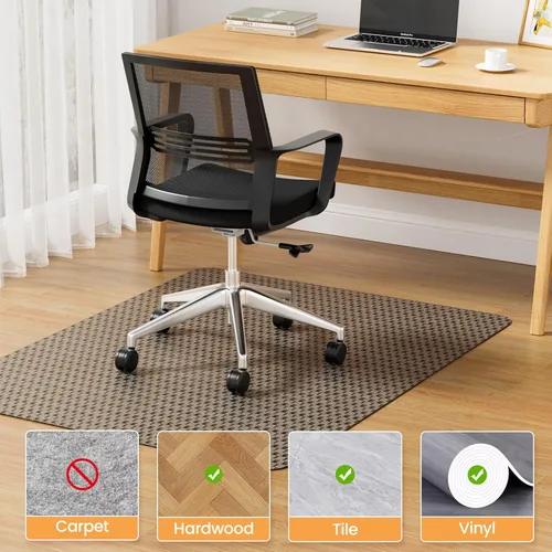 Miniatura 5 de Yecaye Tapete para silla de oficina para suelo de madera dura, 36 x 48 pulgadas, protege el suelo debajo del escritorio de la computadora, tapete
