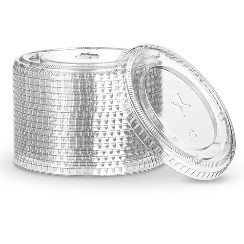 Miniatura 3 de Tapas planas de plástico PET transparente con ranura para popote (paquete de 1000) para 12, 16, 20, 24 onzas. Se adapta a vasos de plástico ultra