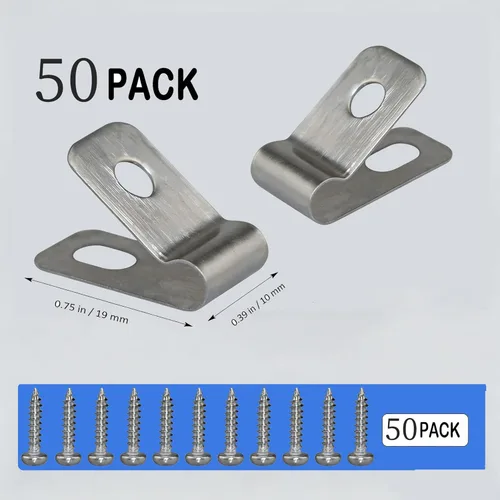 Miniatura 2 de 50 abrazaderas de alambre para valla agrícola con 50 tornillos de acero inoxidable, abrazadera de cable para alambre soldado de calibre 12-16 a